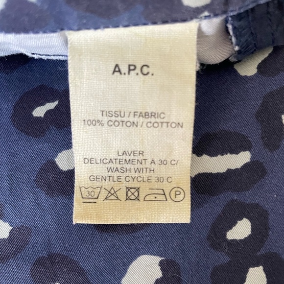 APC Rue Madame Paris 27 XS Cotton Blue Animal Print Straight Leg Jean Ankle Zip - Picture 12 of 12